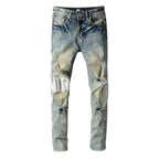 Amiri Jeans Casual Hip Hop Painted Slim Jeans Men #684