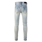 Amiri Jeans Casual Hip Hop Painted Slim Jeans
