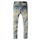Amiri Jeans Casual Hip Hop Painted Slim Jeans Men #684