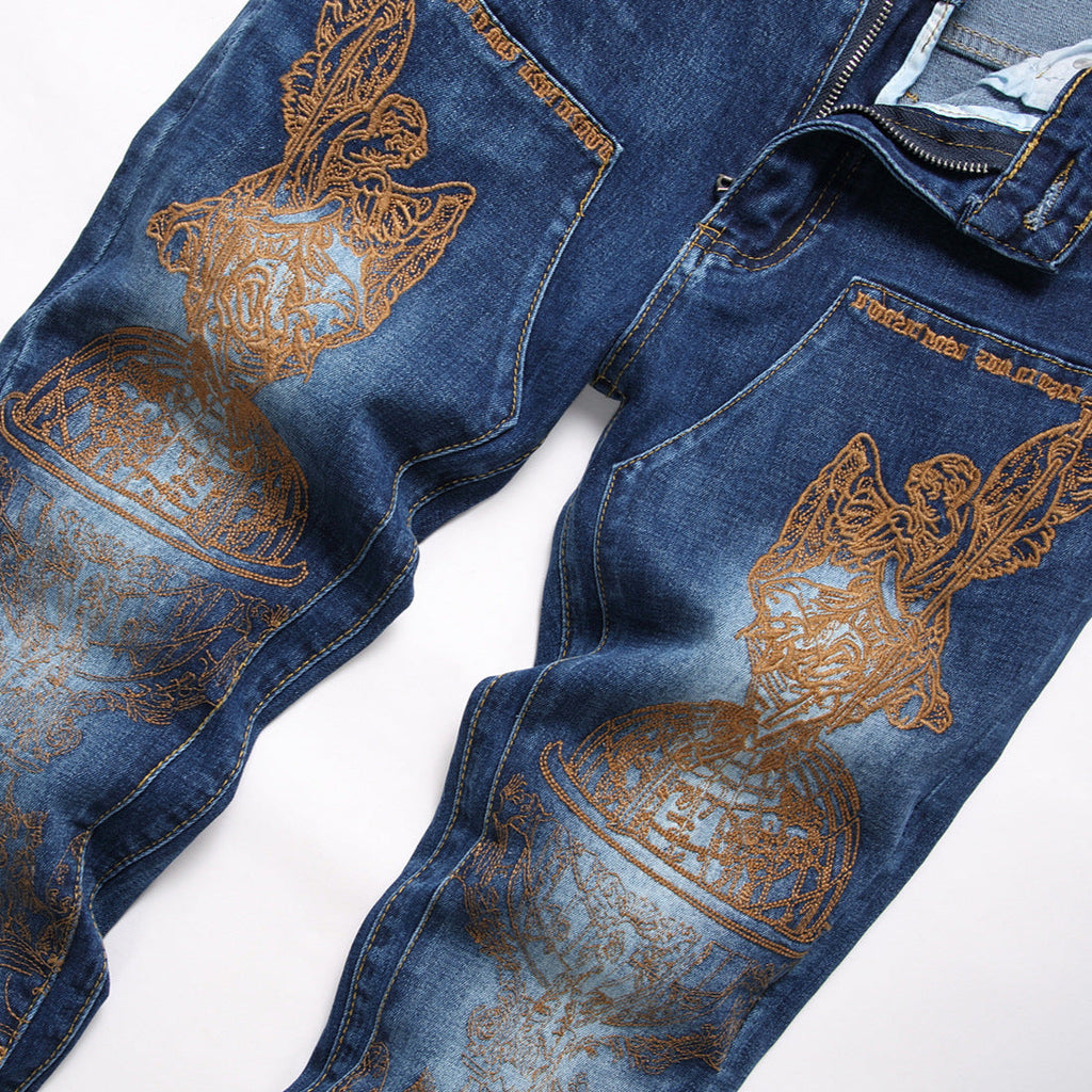 Amiri Jeans Embroidered Slim-Fit Stretch Jeans