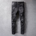 Amiri Jeans Casual Hip Hop Washed Splash-Ink Painted Slim Jeans