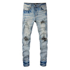 Amiri Jeans Casual Hip Hop Washed Splash-Ink Painted Jeans Men #848