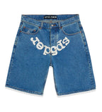 Sp5der OG Logo Denim Shorts Blue